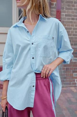 Peta Oversized Shirt - China Blue