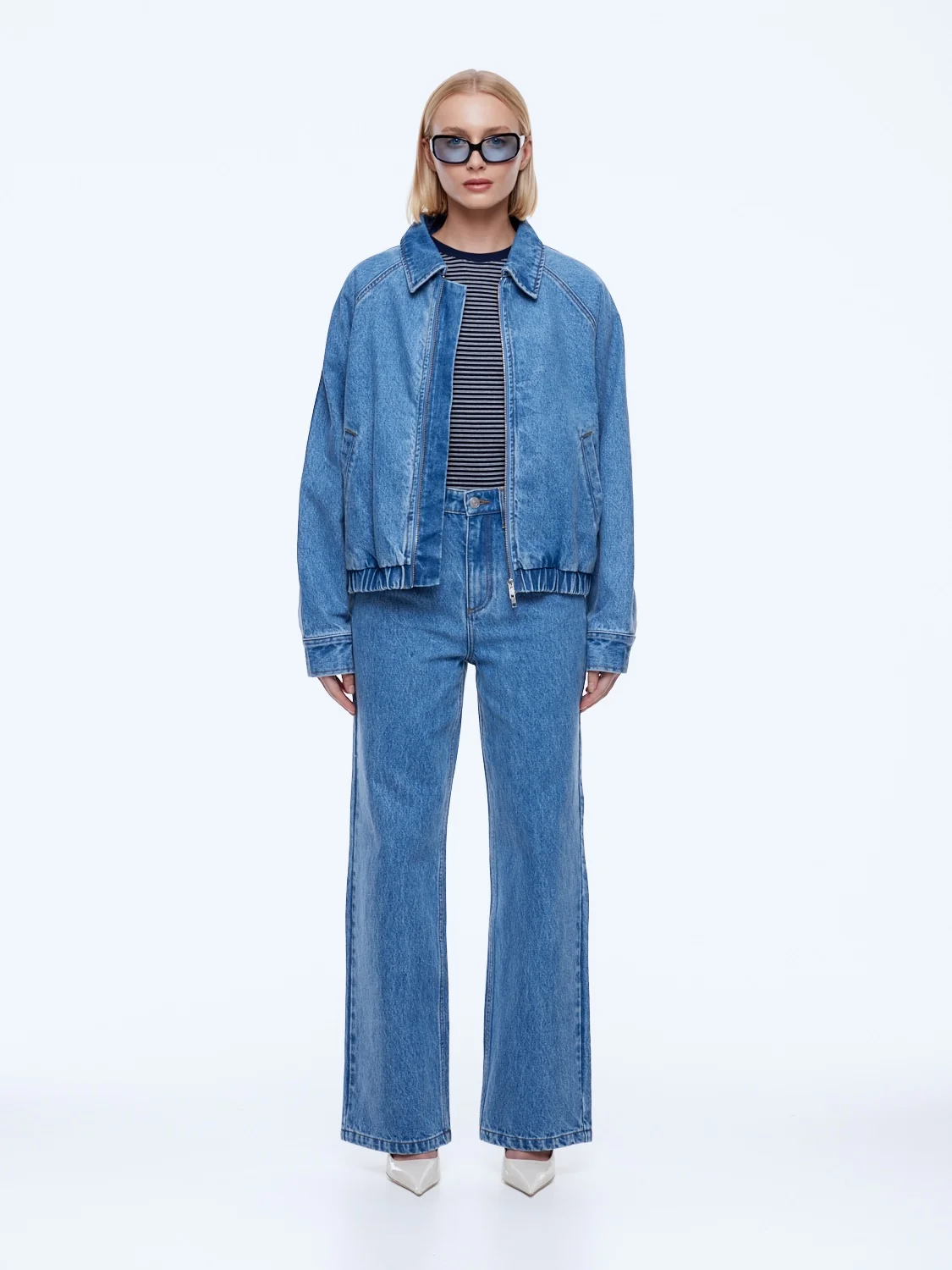 Billy Denim Bomber- Light Indigo
