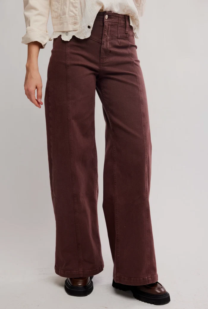 Libre Wide Leg Jeans Rum Running