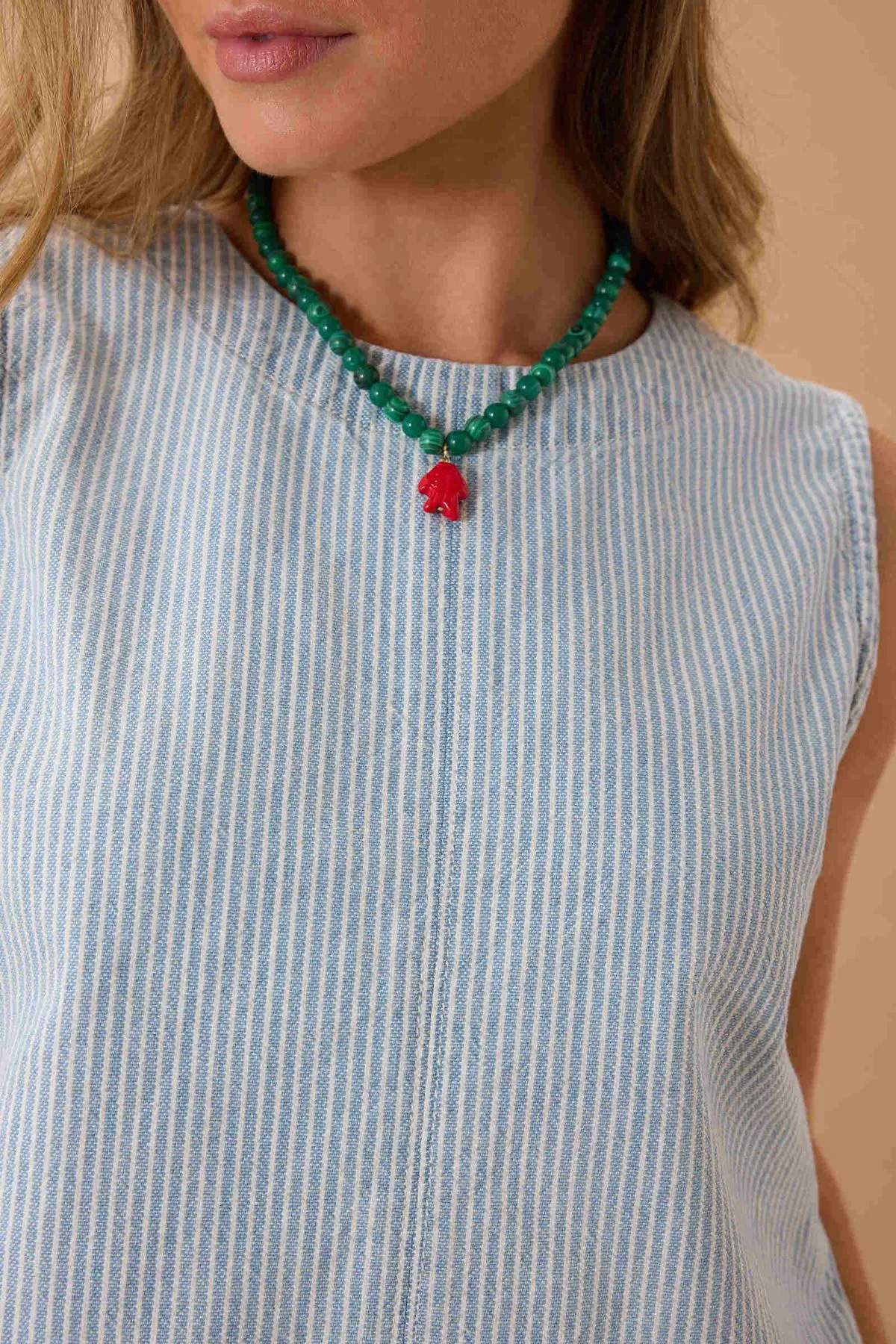 Maddy Shell Top Indigo White Stripe