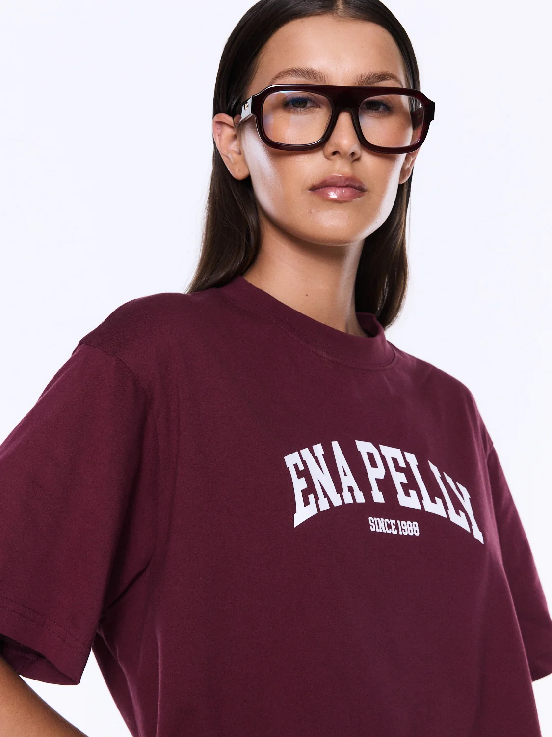 Ivy Relaxed Tee Burgundy