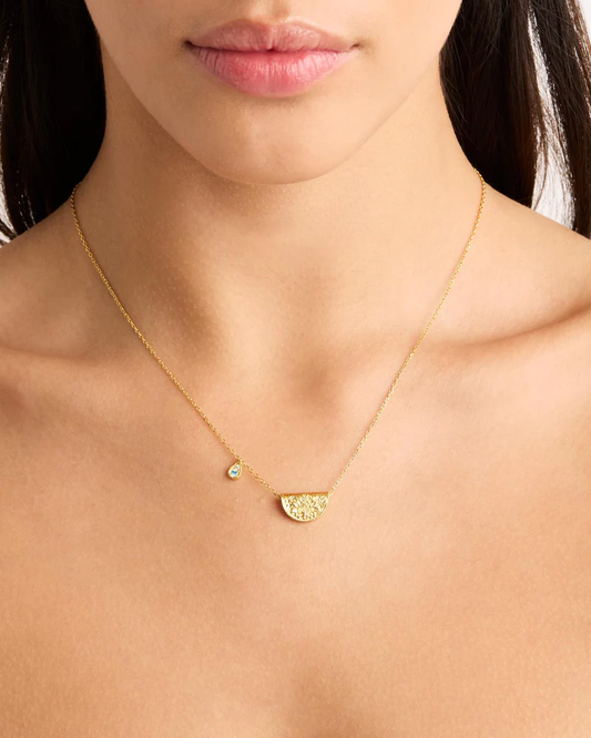 Lotus Birthstone Necklace March
