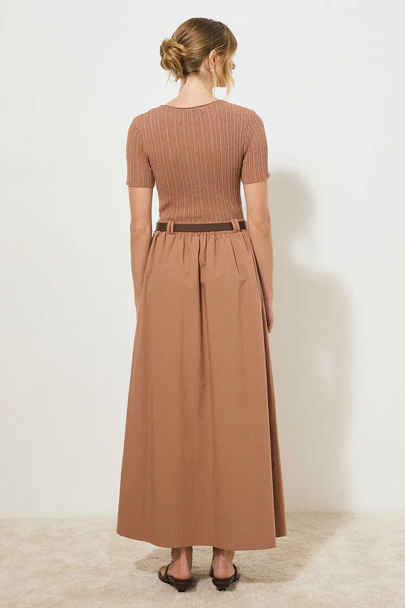 Eternal Knit Combo Dress Hazelnut