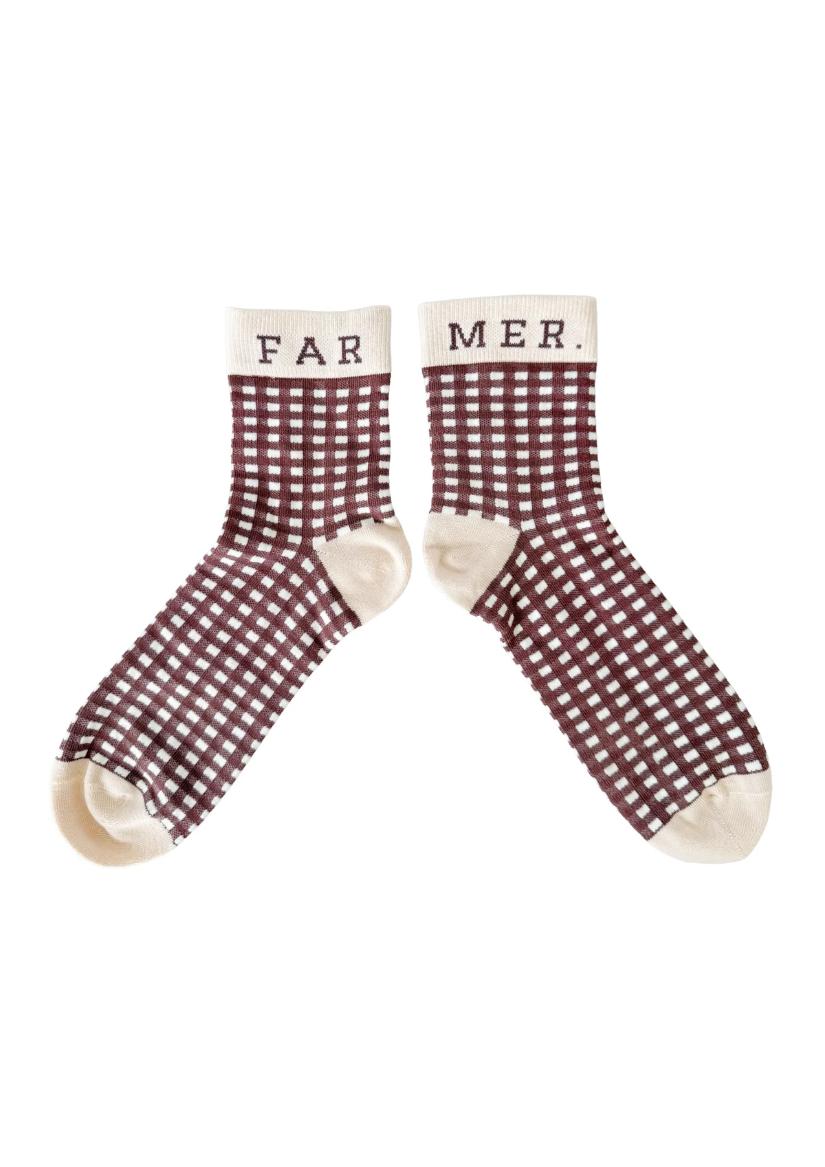 Far Mer Cocoa  Check Socks