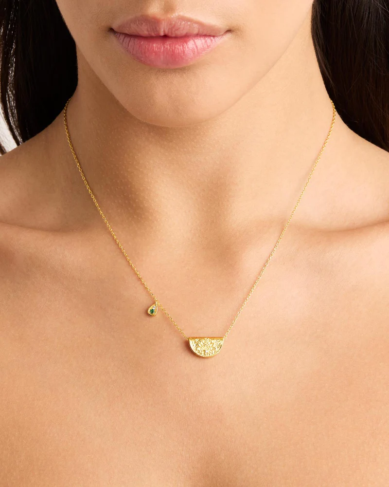 Lotus Birthstone Necklace May