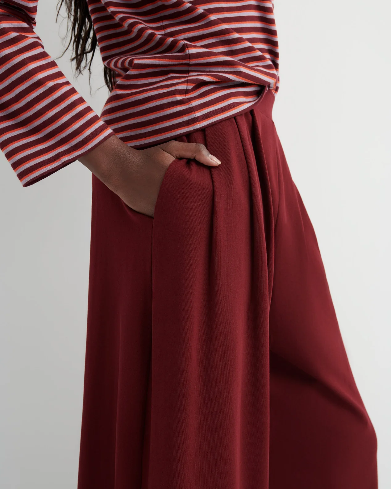 Drape Pant Factory Maroon