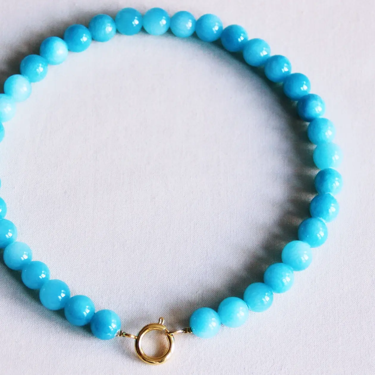 Natural Stone Bead Necklace Blue