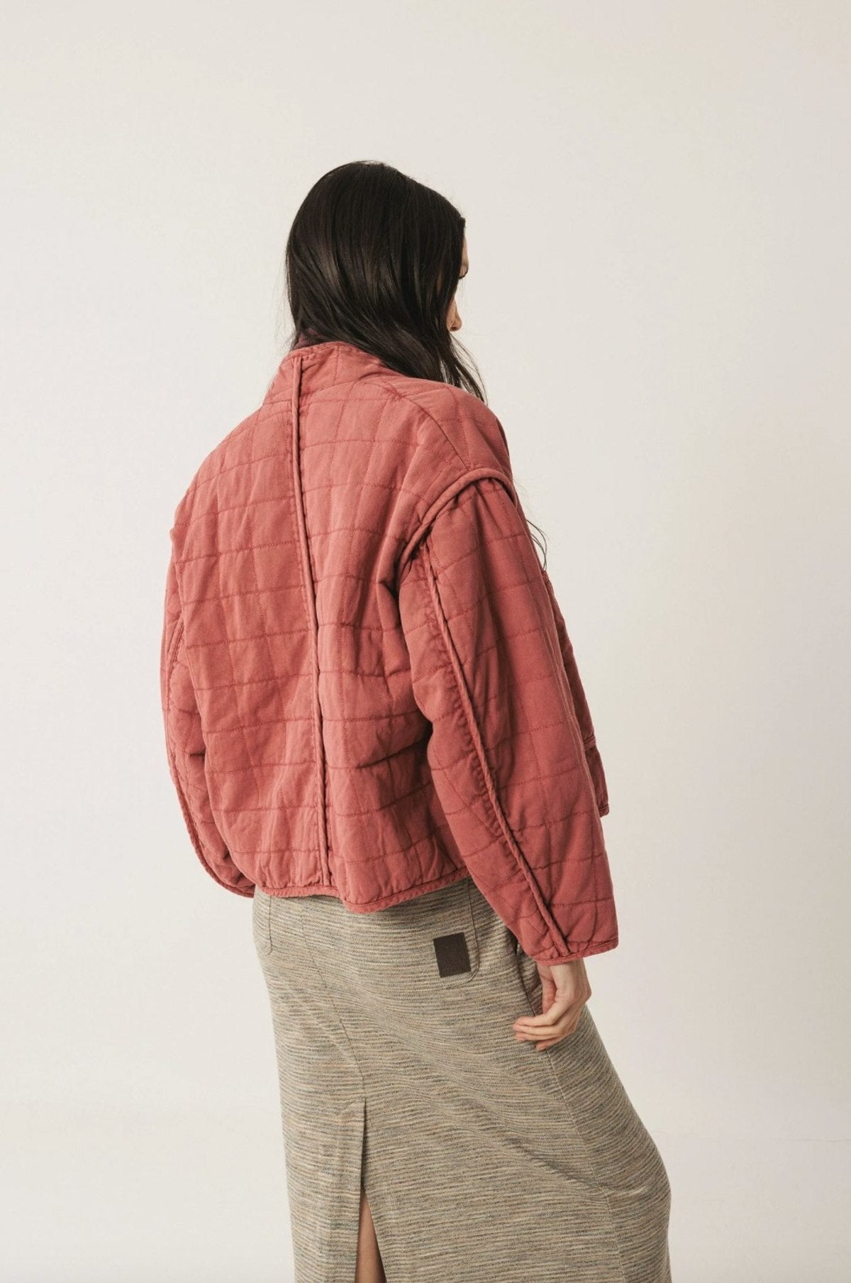 Quilted Kimono Jacket Frambuesa