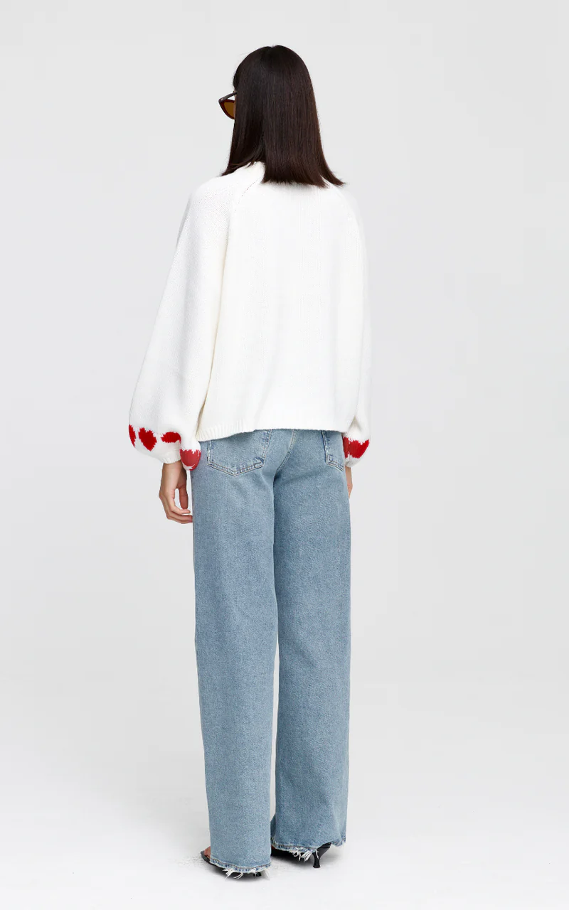Cherie Hearts Knit Ivory