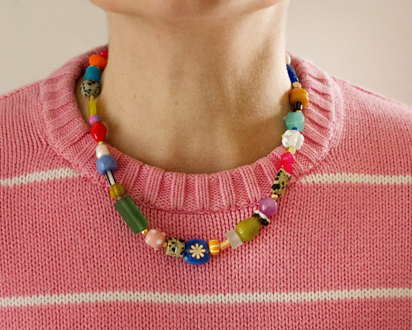 Bright Colourful Beaded Necklace