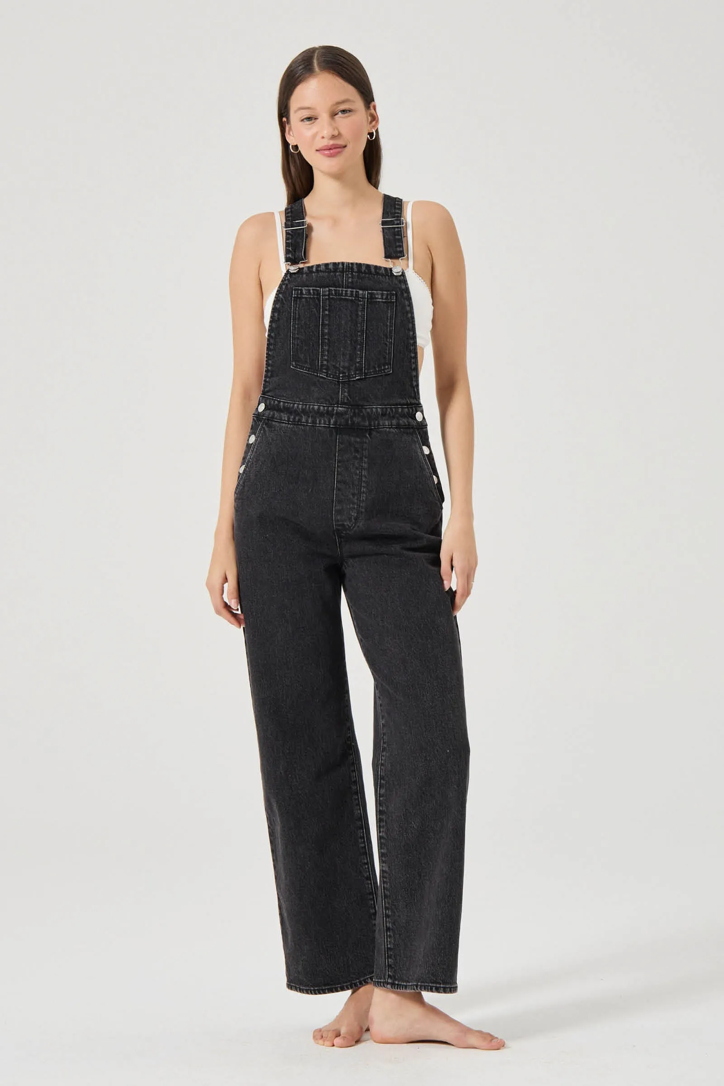 Stevie Relaxed Overalls - Black Sand