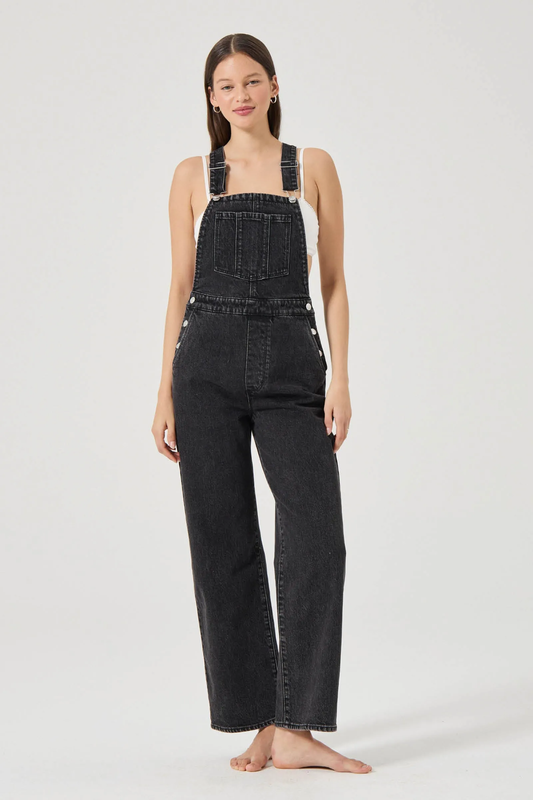 Stevie Relaxed Overalls - Black Sand