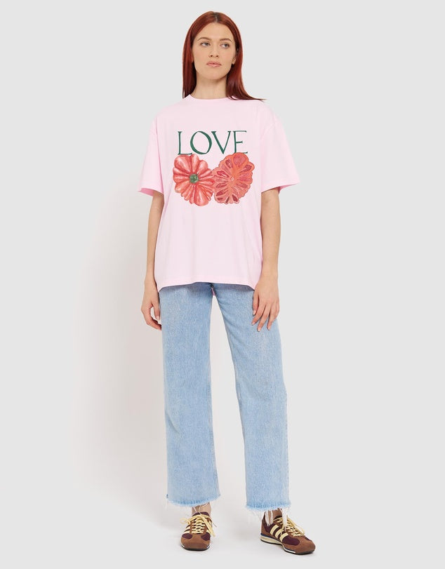 Love Tomato Tee Pink Crop