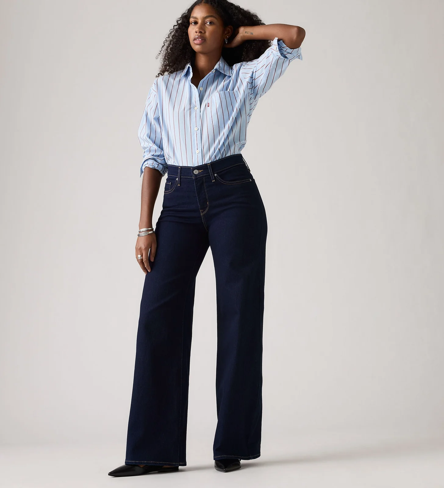 Shaping Wide Leg Jeans Darkest Sky