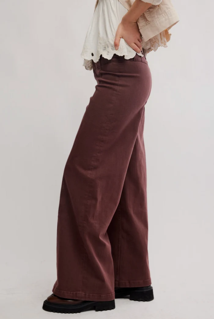 Libre Wide Leg Jeans Rum Running