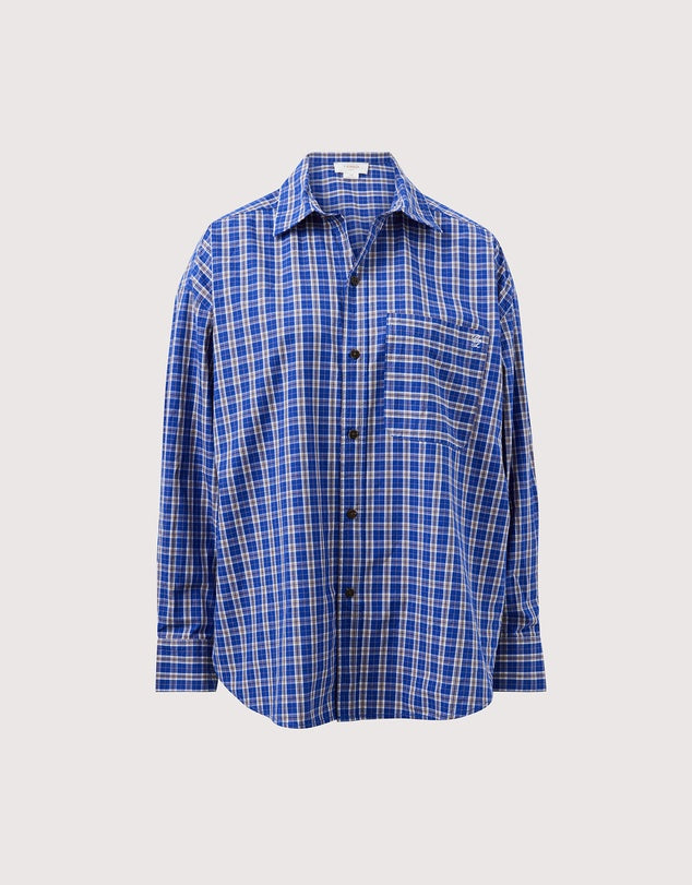 Peta Oversized Shirt - Polo Blue Check