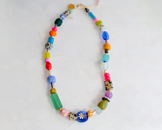 Bright Colourful Beaded Necklace