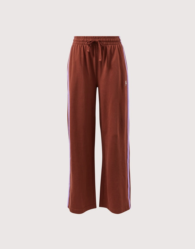 Gigi Wide Leg Terry Trackpant Toffee/Orchid