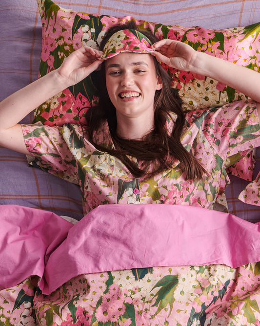 Blush Blossom Silk Eye mask