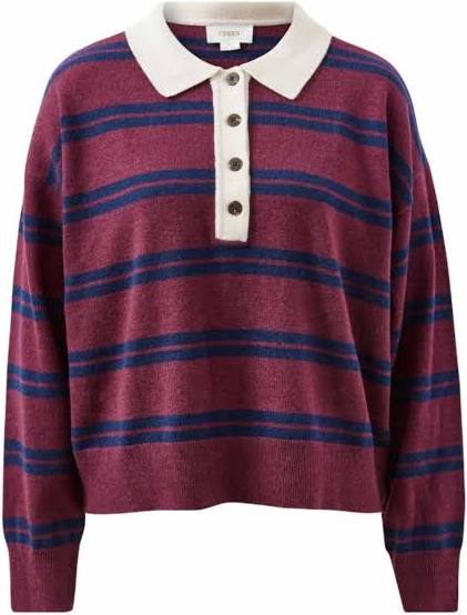 Jessa Rugby Knit/Washed Burgundy Stripe